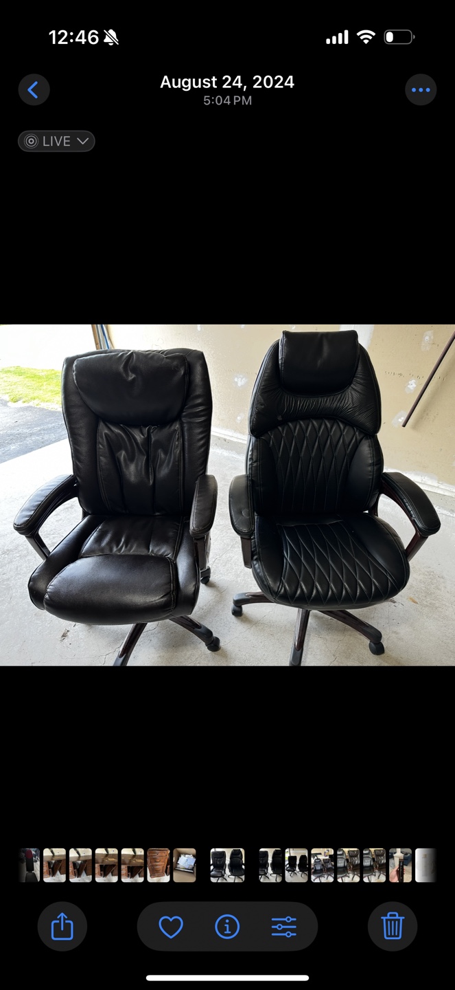 Free Pair of Black Leather Executive Office Chairs