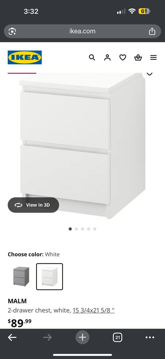 IKEA MALM 2-drawer Chest - Black-Brown - photo 3