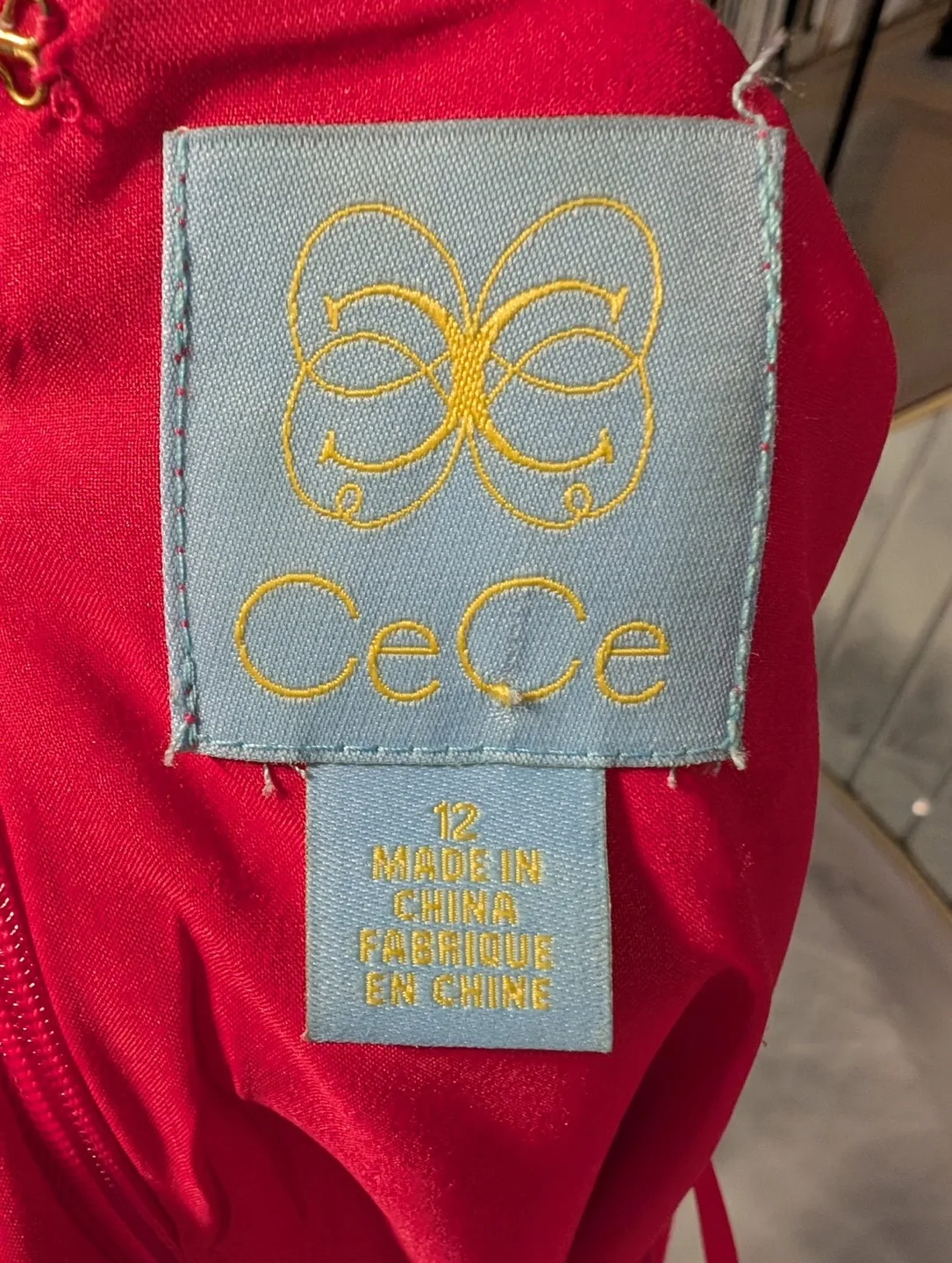 CeCe Red Dress Size 12 image indicator(4)