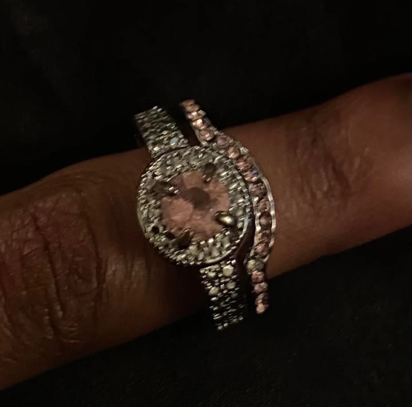 Stunning Two-Piece Pink & Clear Cubic Zirconia Ring Set image indicator(2)