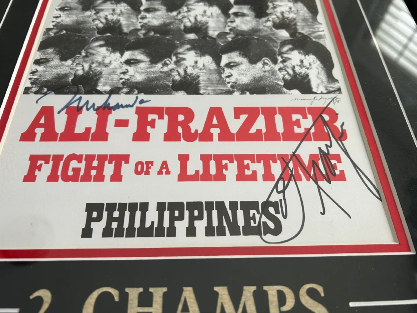 Framed Ali vs Frazier Fight of a Lifetime Signed Print image indicator(4)