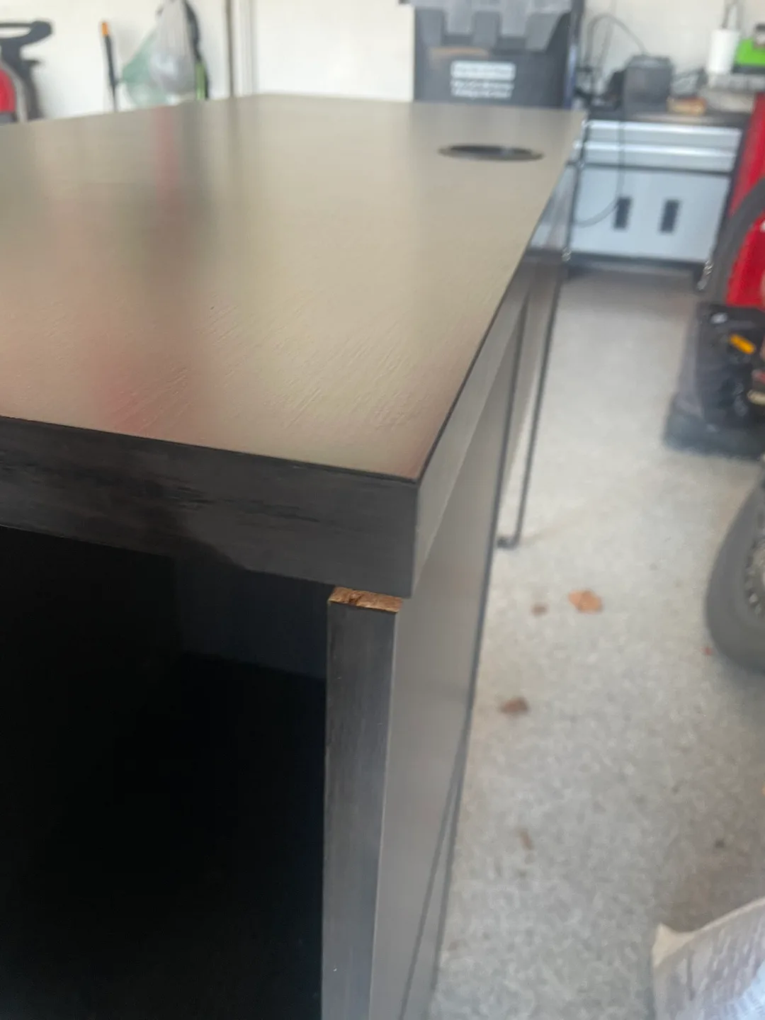 Black Ikea Desk with Drawer and Shelf image indicator(5)