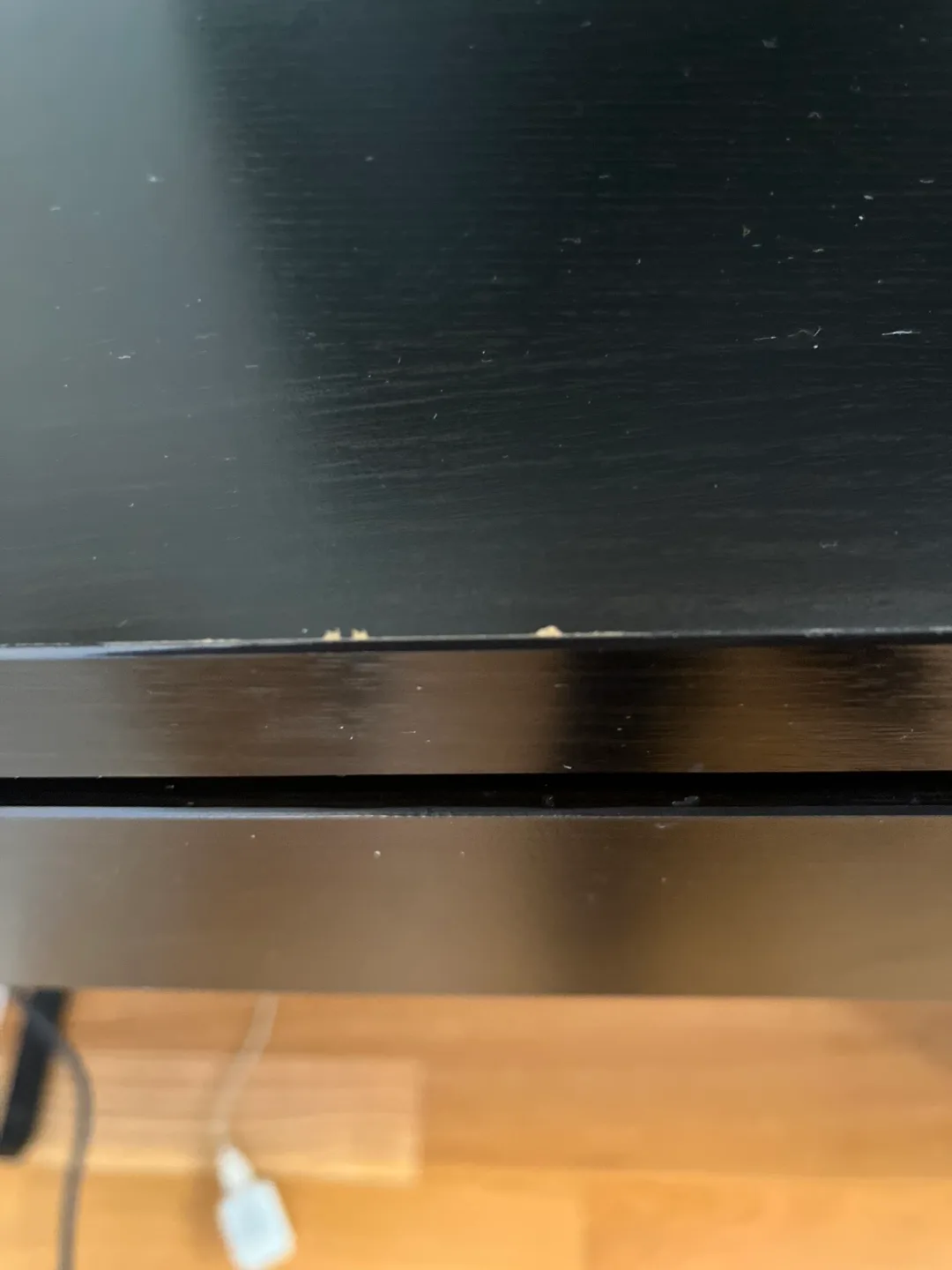 Black Ikea Desk with Drawer and Shelf image indicator(6)