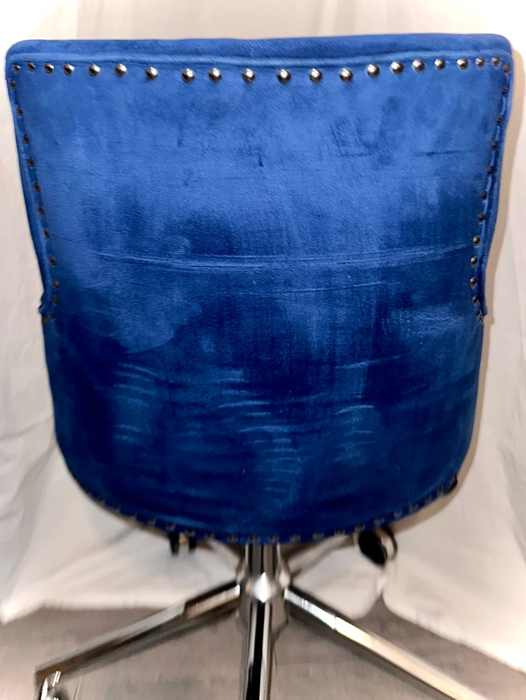 Ergonomic Vanity chair Blue Velvet Breathable Upholstery image indicator(10)