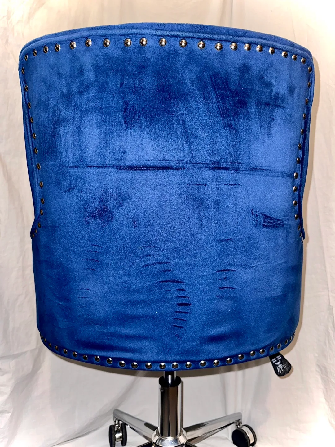 Ergonomic Vanity chair Blue Velvet Breathable Upholstery image indicator(8)