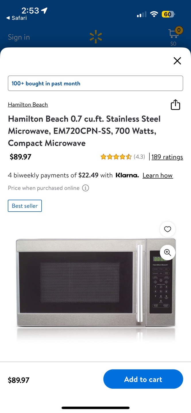 Hamilton Beach 0.7 cu. ft. Stainless Steel Microwave - photo 4