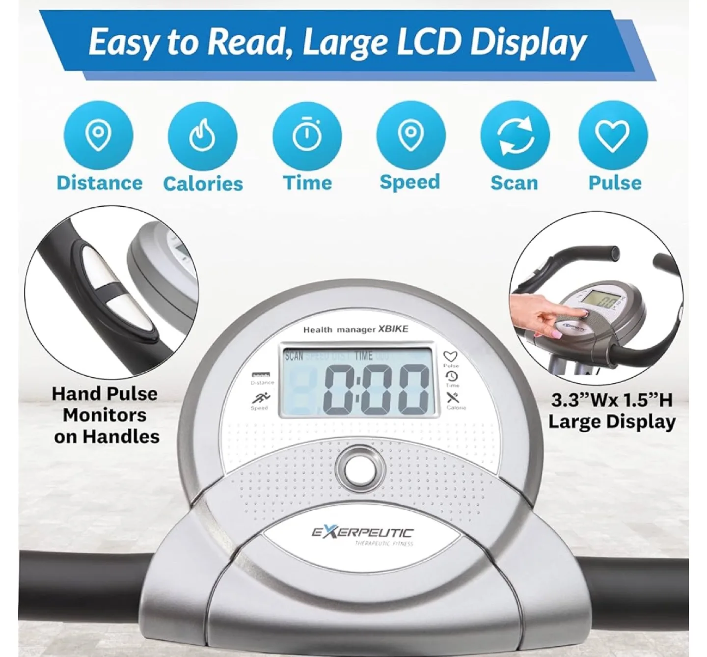 Exerpeutic 2000 Magnetic Recumbent Exercise Bike image indicator(3)