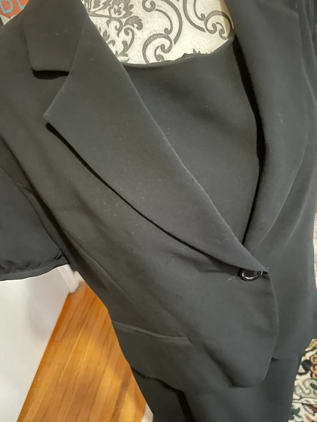 Women's Black Short Sleeve Blazer Dress Suit image indicator(3)