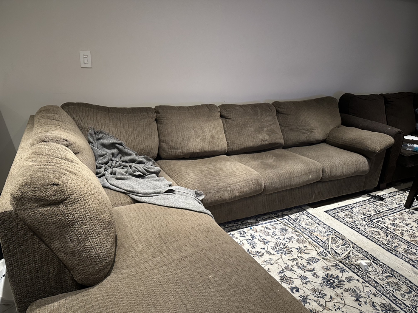 Used Brown L-Shaped Sectional Sofa