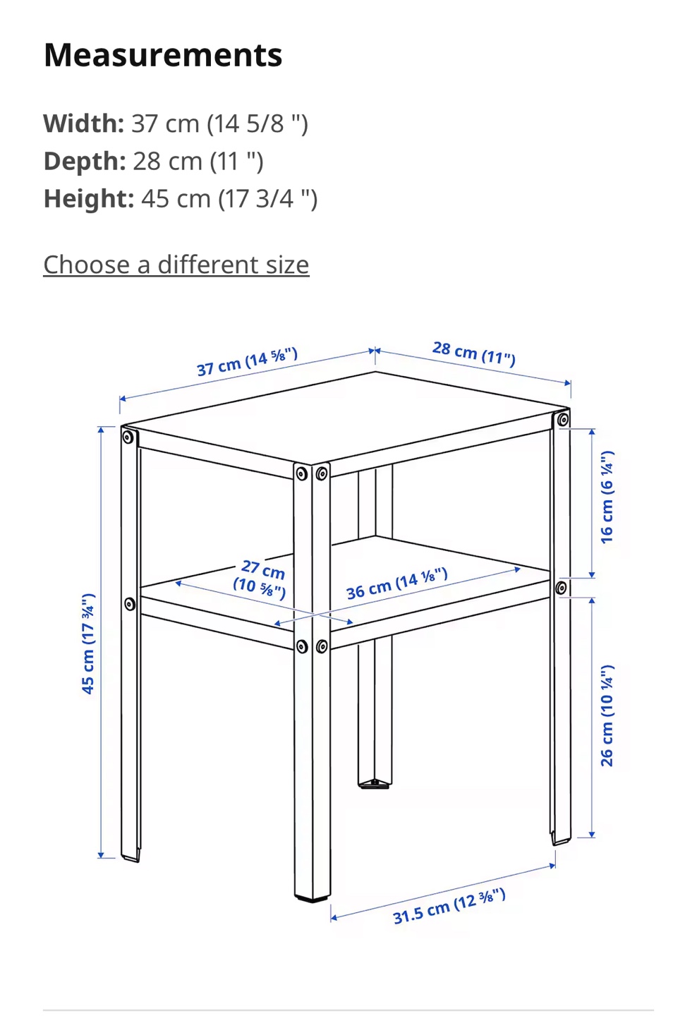 Black Metal IKEA Side Table - photo 3