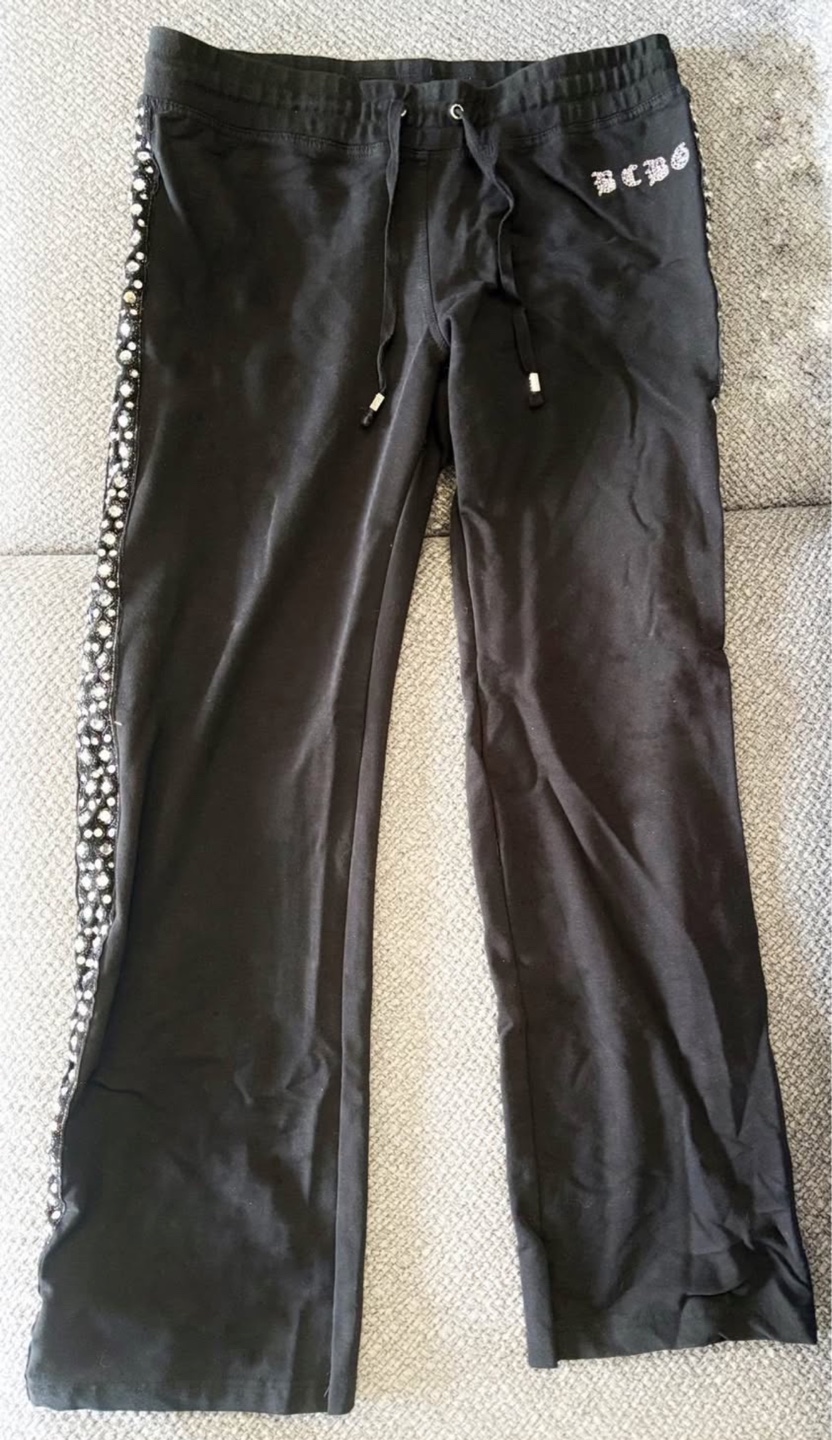 🍀 BCBGMAXAZRIA black embellished joggers size XL