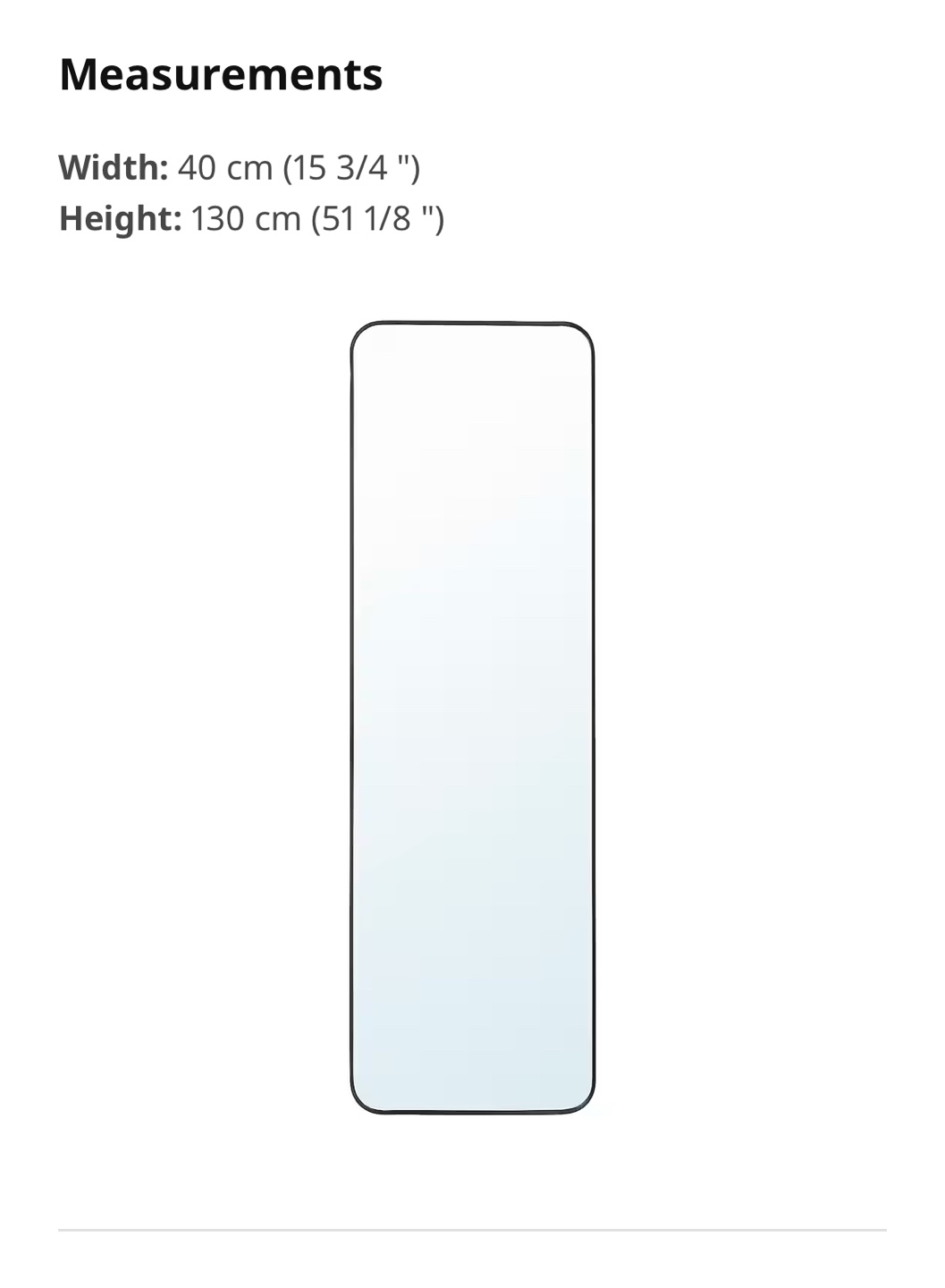 IKEA Full-Length Mirror with Black Frame - photo 3