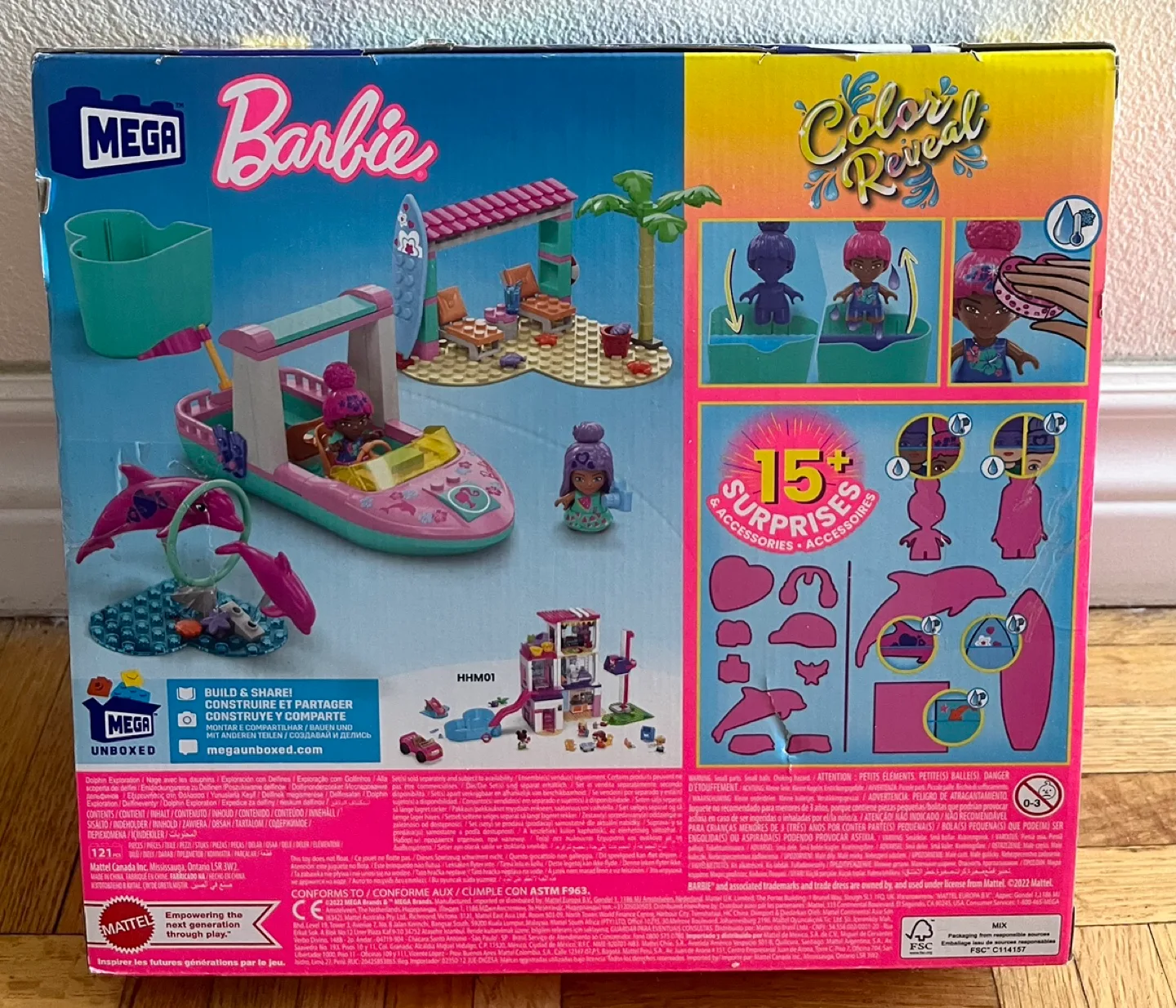 Barbie Mega Construx Color Reveal Dolphin Exploration Playset image indicator(2)