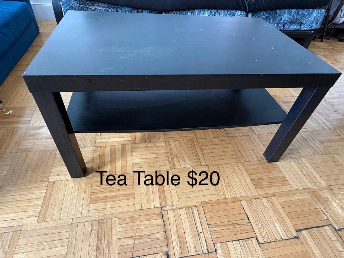 Black Coffee Table with Shelf - photo 2