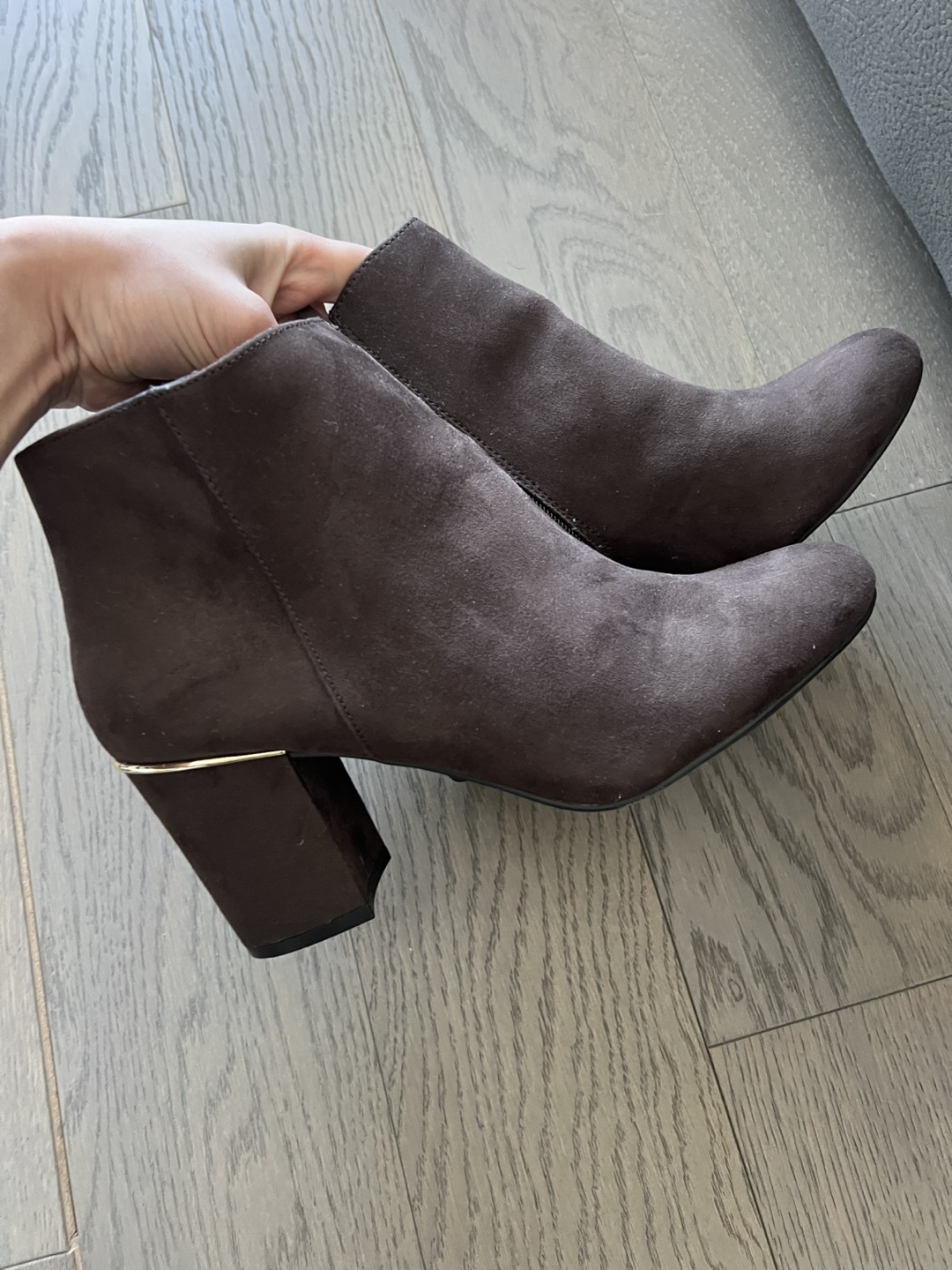 Brown Suede Ankle Boots - Size 10 - photo 2