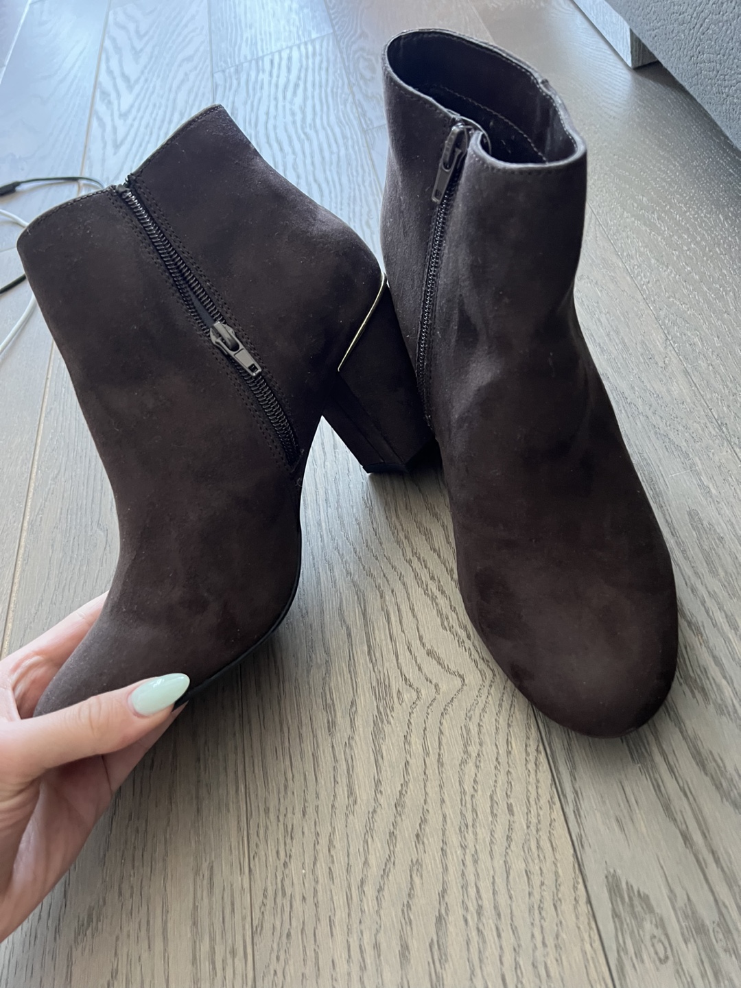 Brown Suede Ankle Boots - Size 10 - photo 3