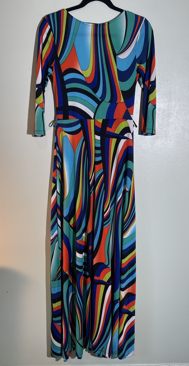 Janette Fashion Stunning Multicoloured Abstract Print Maxi Dress - photo 5