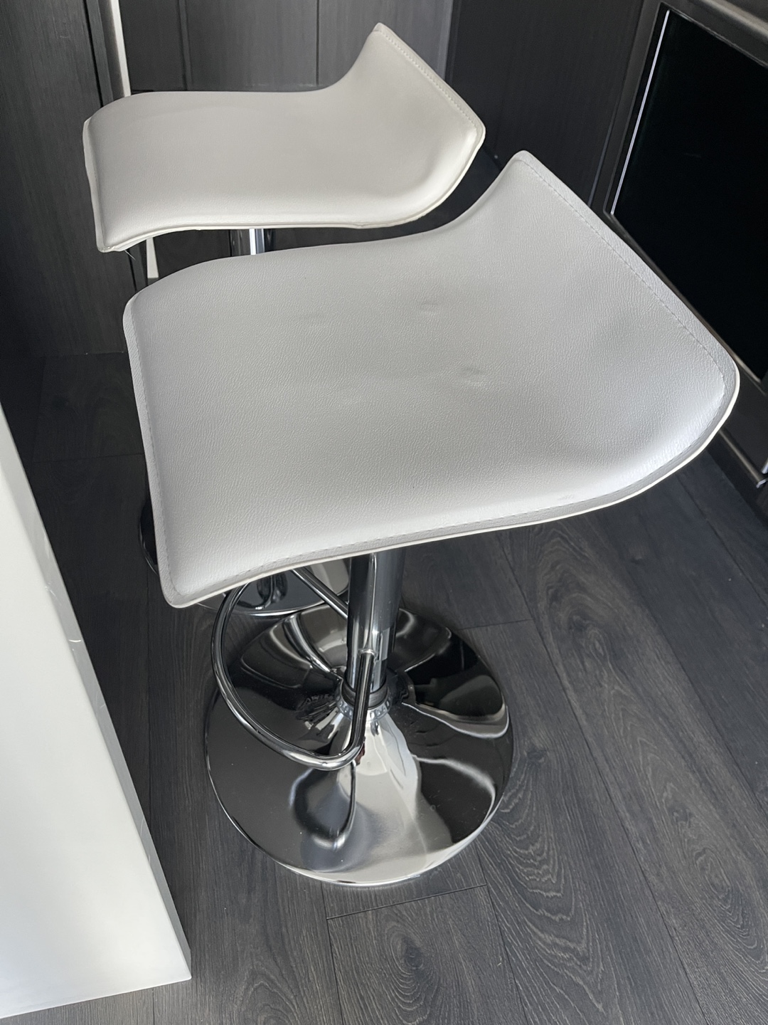 4 Modern White Bar Stools $100 for 4 or $30 each