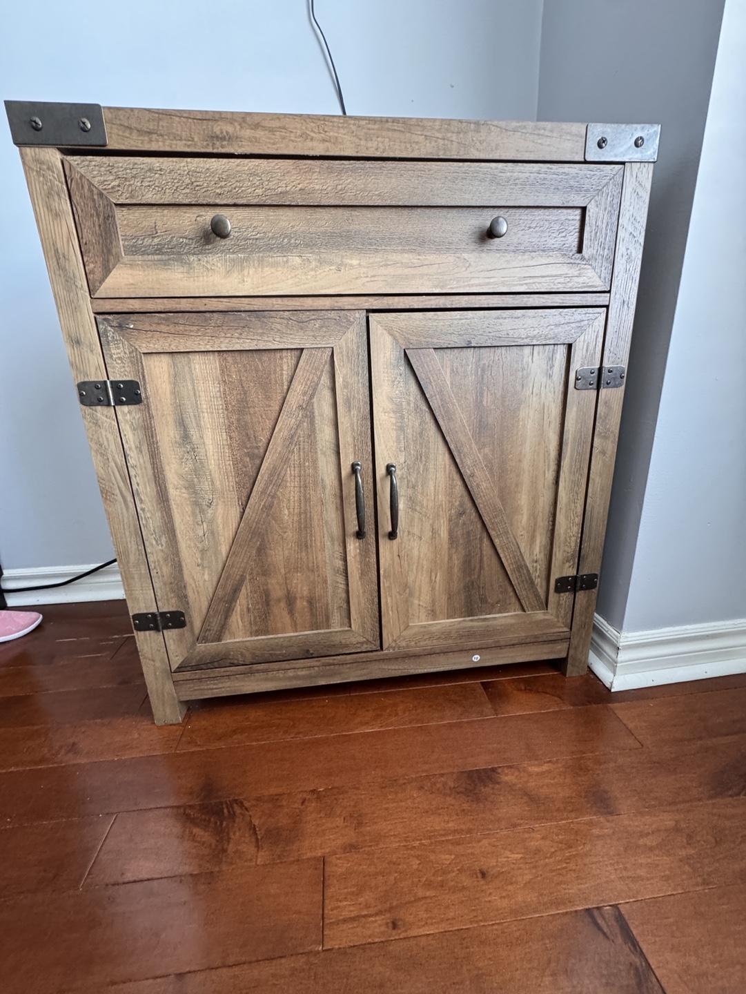 Wooden Storage Cabinet with Barn Door - photo 2