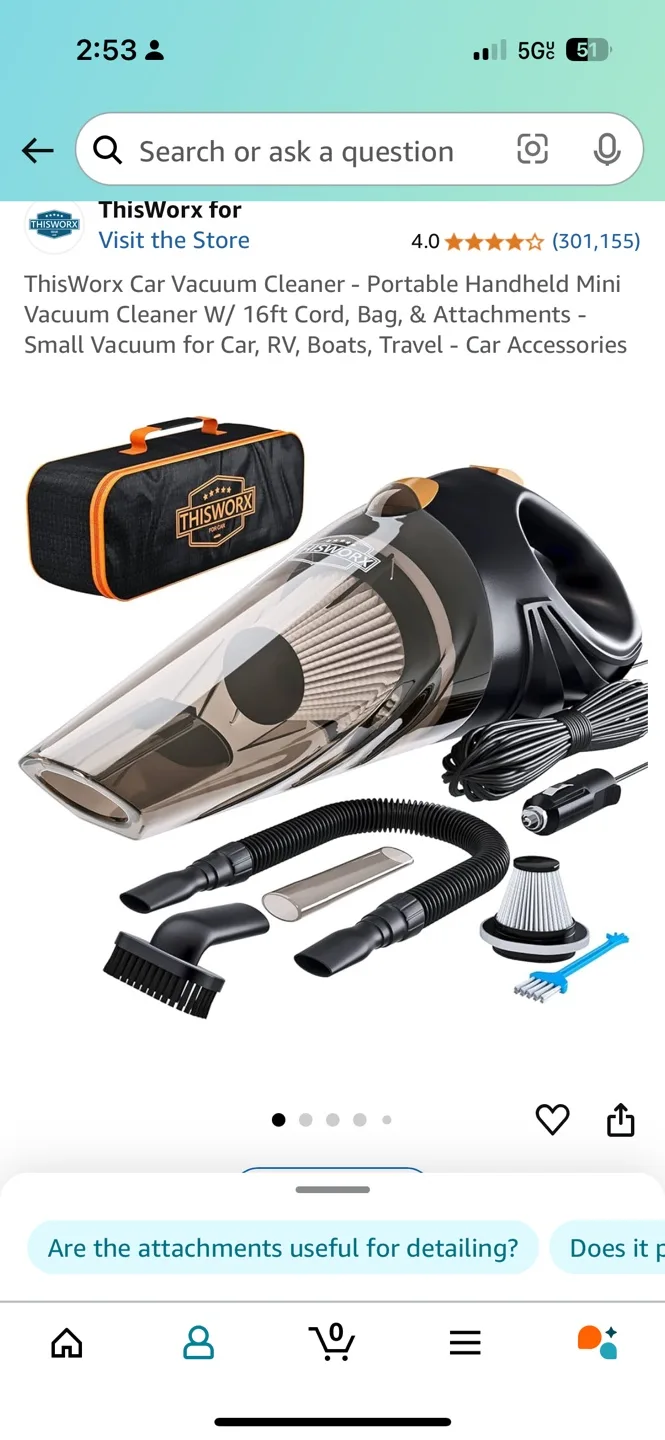 ThisWorx Handheld Car Vacuum Cleaner image indicator(2)