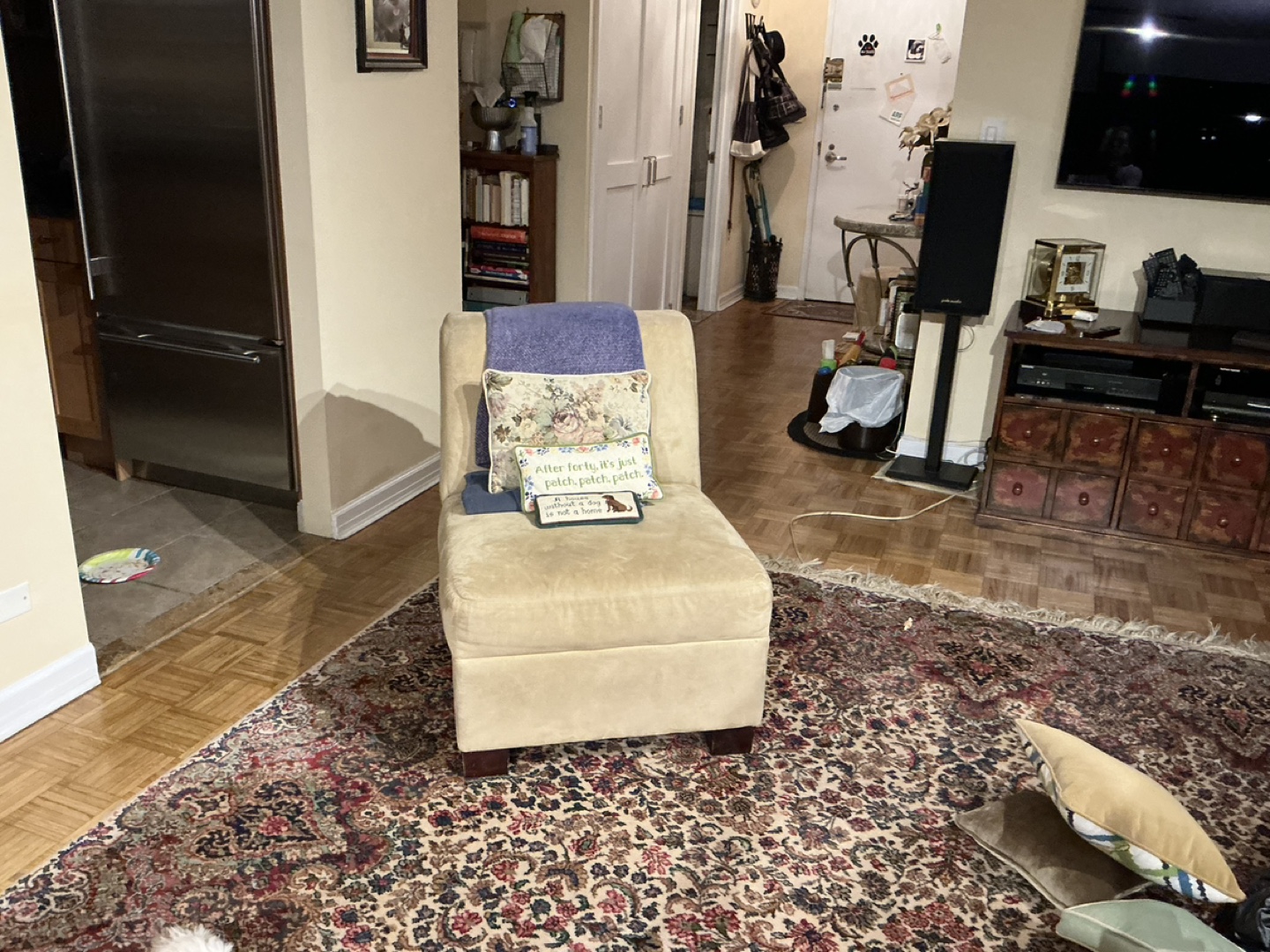 Beige Upholstered Accent Chair - photo 2