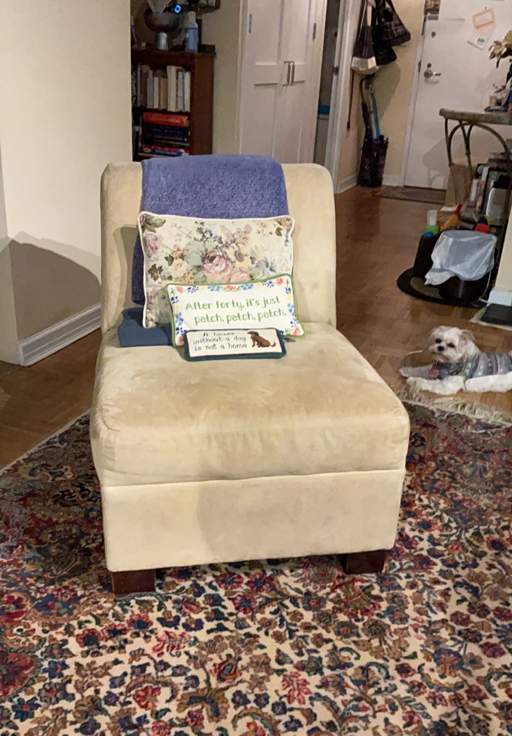 Beige Upholstered Accent Chair
