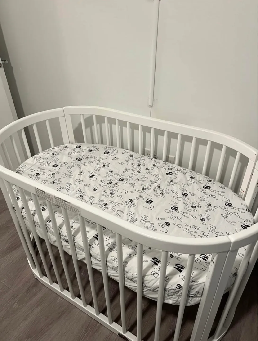 Coco Village oval crib white + mattress image indicator(2)
