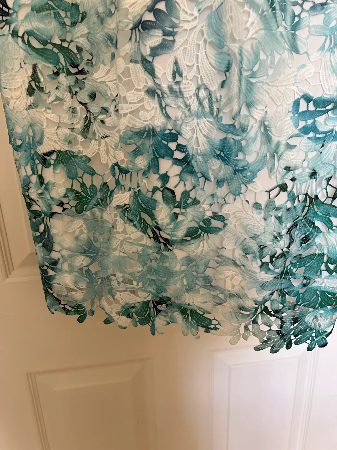Gorgeous Teal and White Floral Lace Dress image indicator(3)