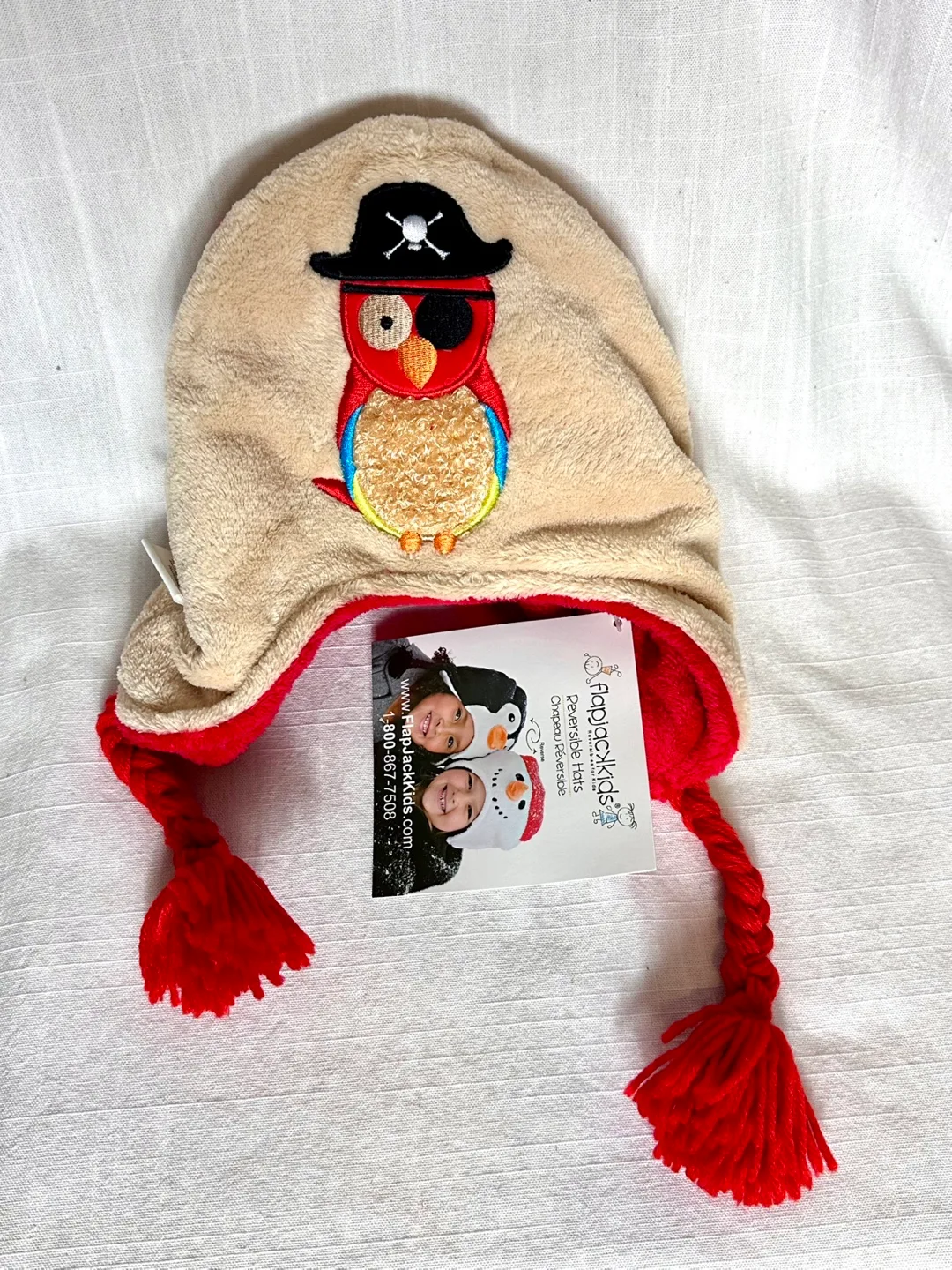 Flapjack Kids Reversible Hat - Pirate Ship/Parrot Design image indicator(2)