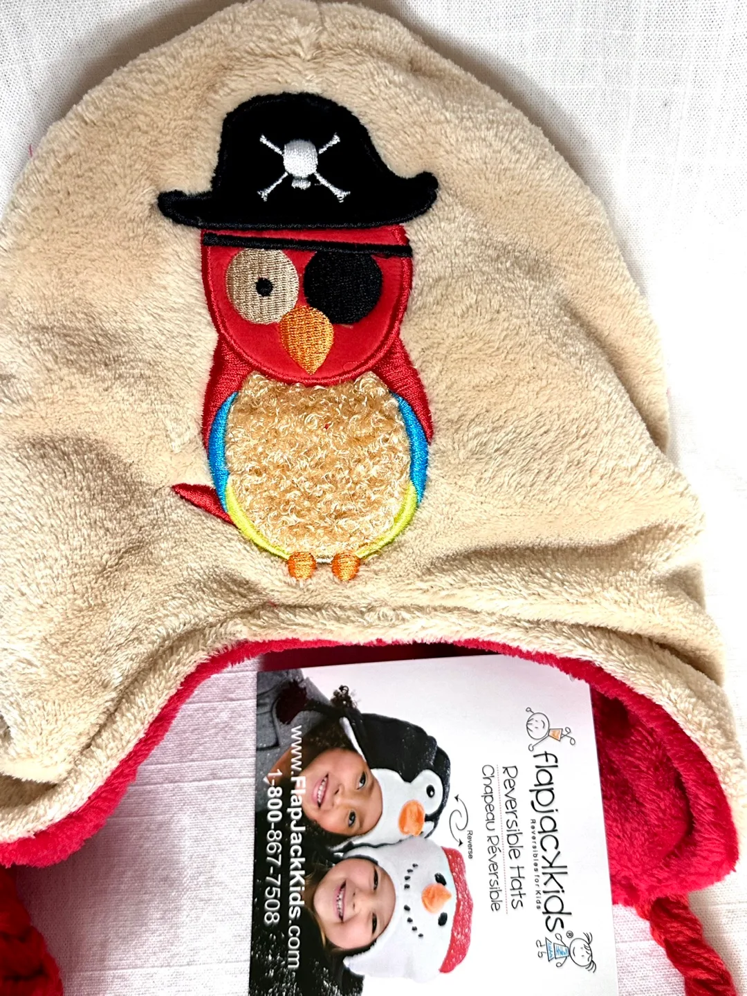 Flapjack Kids Reversible Hat - Pirate Ship/Parrot Design image indicator(6)