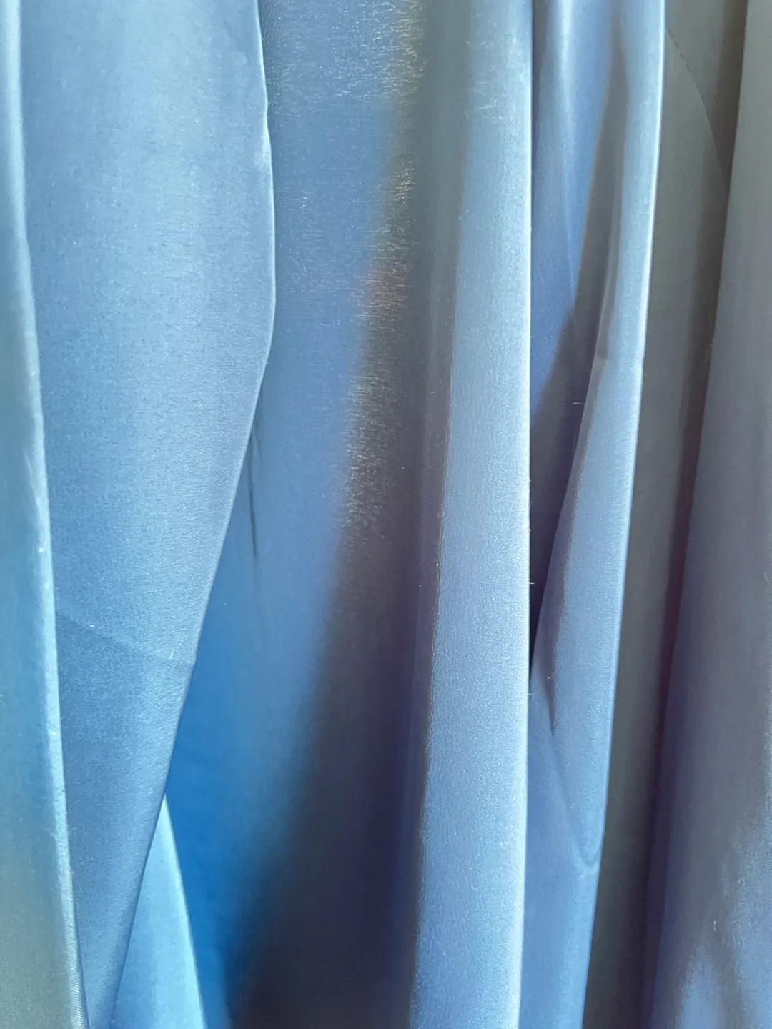 Men's Dark Blue Long Sleeve Silky Button-Down Shirt image indicator(7)