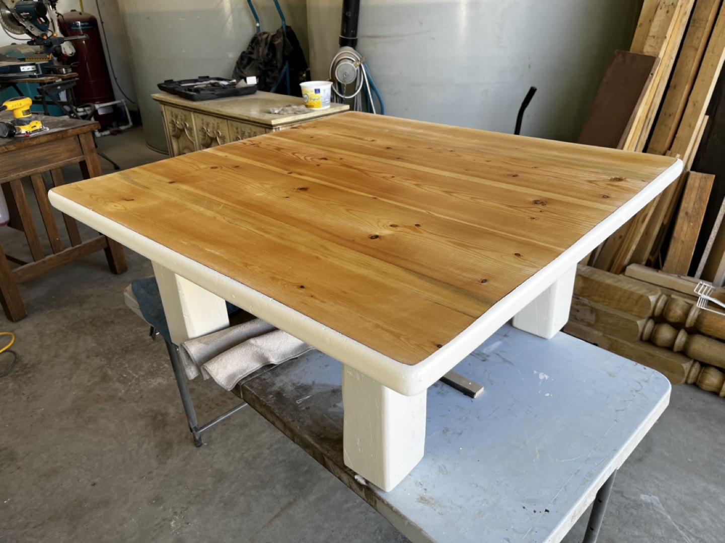 Square Patio/Coffee Table with White Legs - photo 4