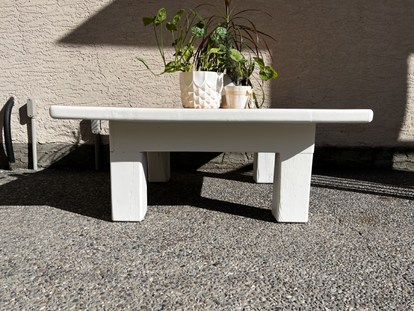 Square Patio/Coffee Table with White Legs - photo 2