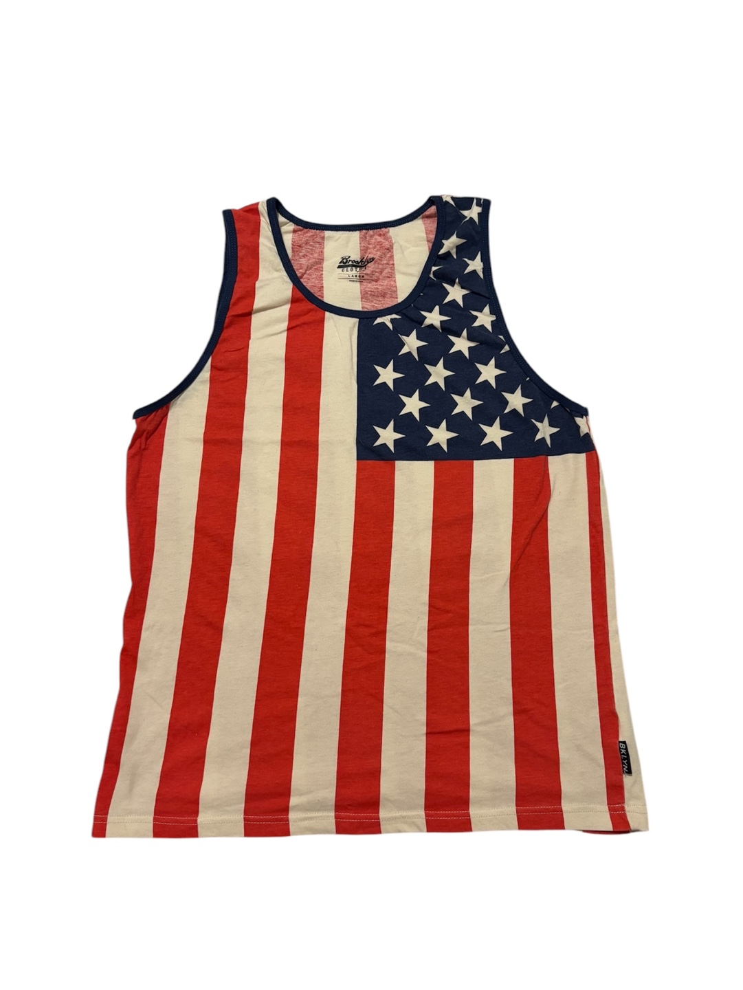 Men's Large Brooklyn Cloth American Flag Tank Top