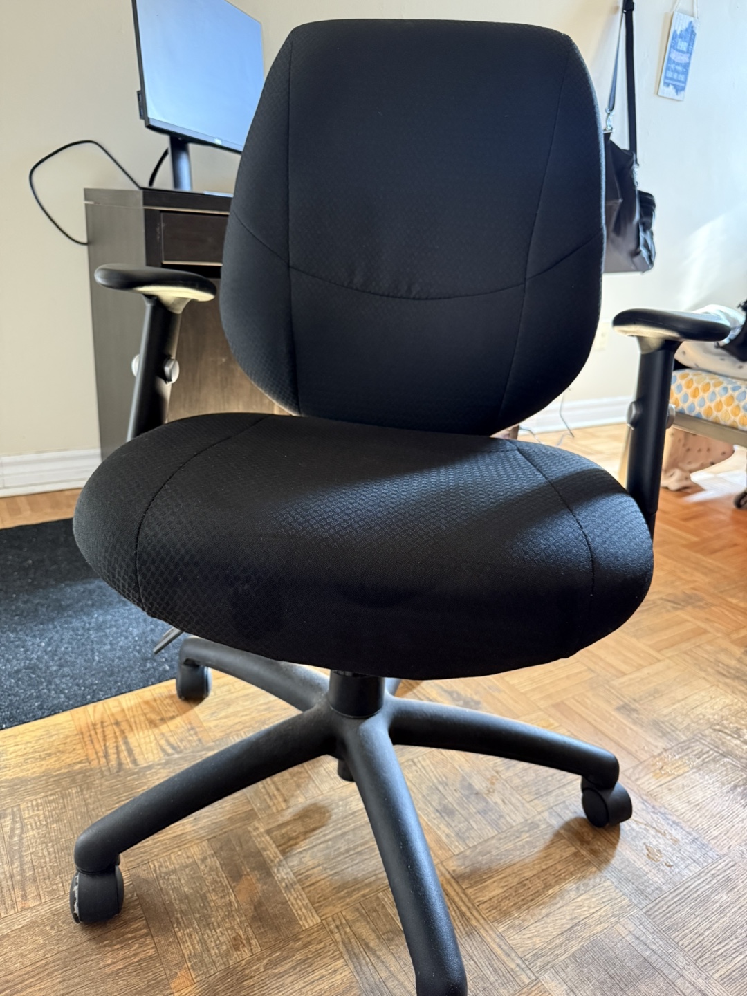 Black Office Chair with Armrests