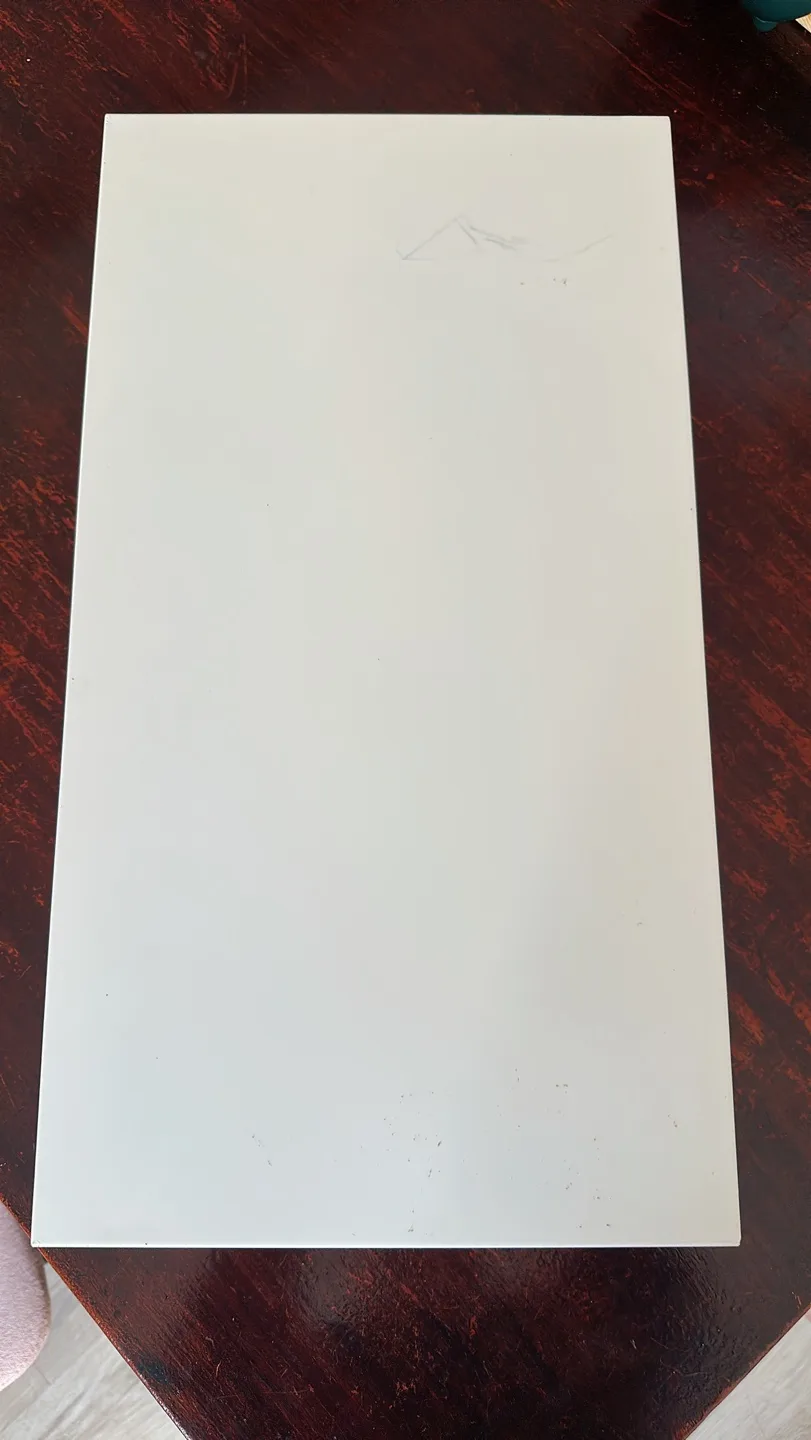 (used) IKEA - white monitor stand with drawer image indicator(3)