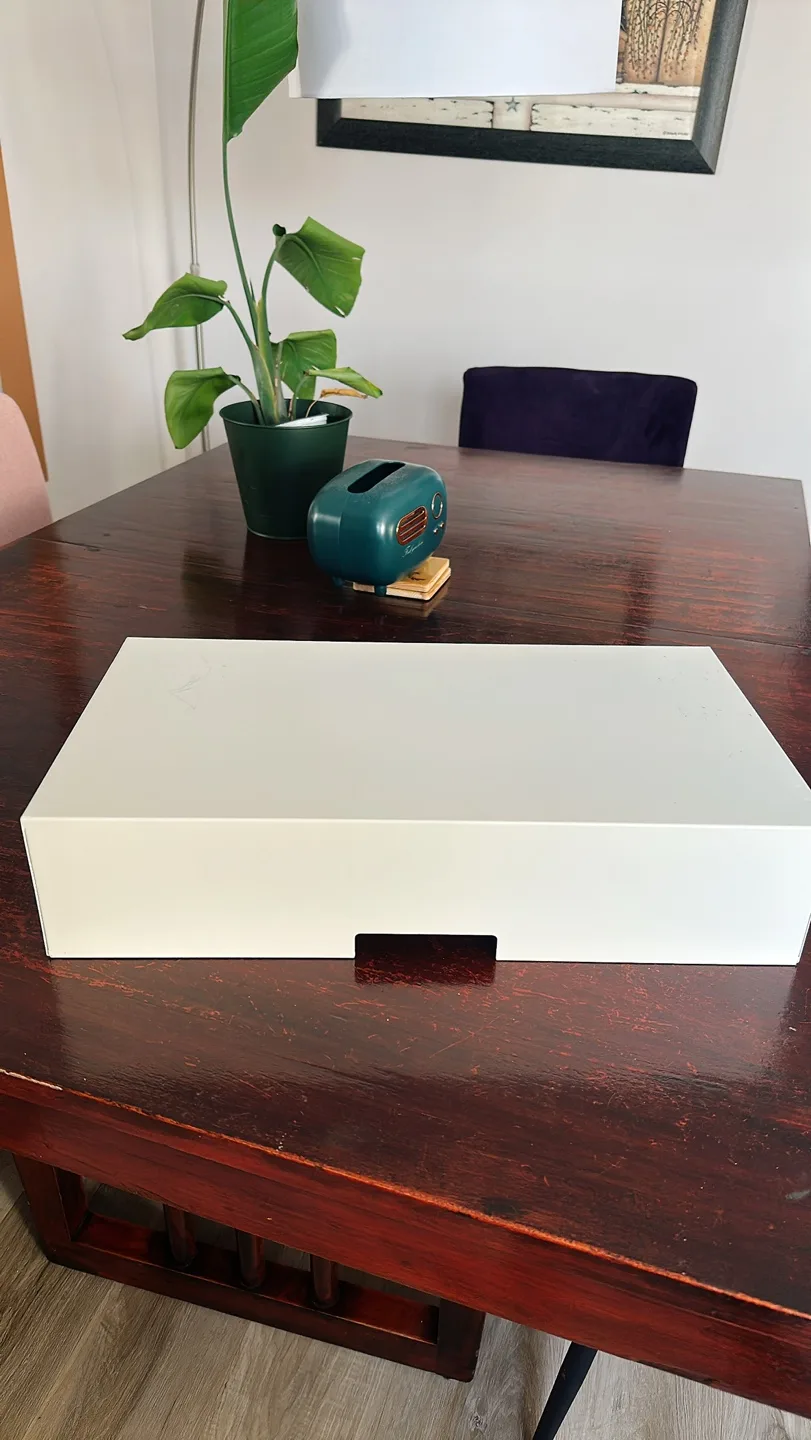 (used) IKEA - white monitor stand with drawer image indicator(4)