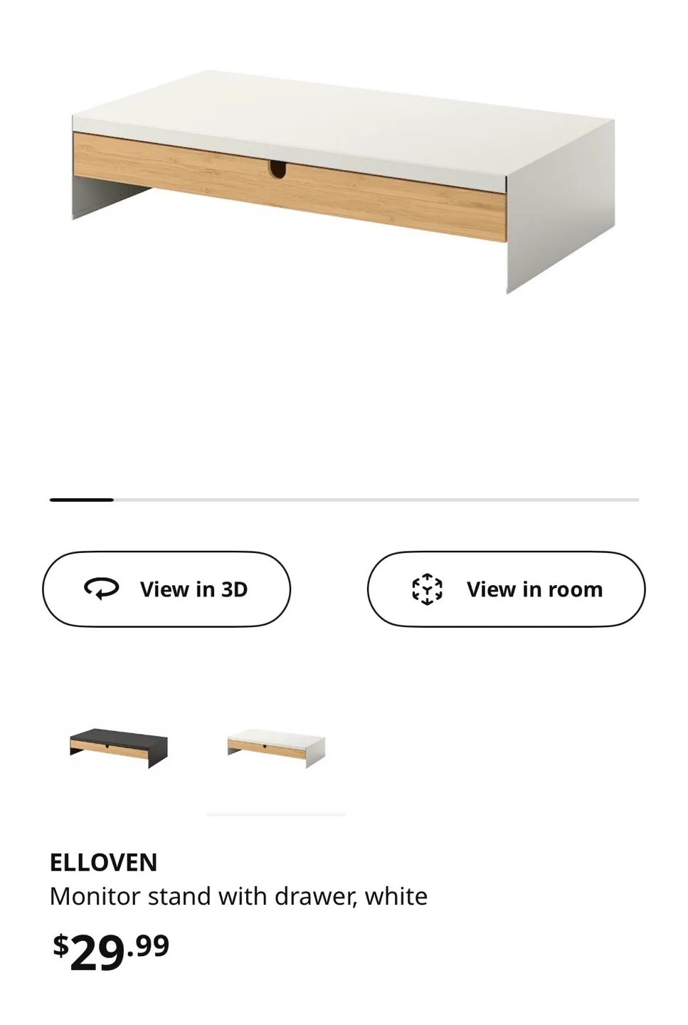 (used) IKEA - white monitor stand with drawer image indicator(6)