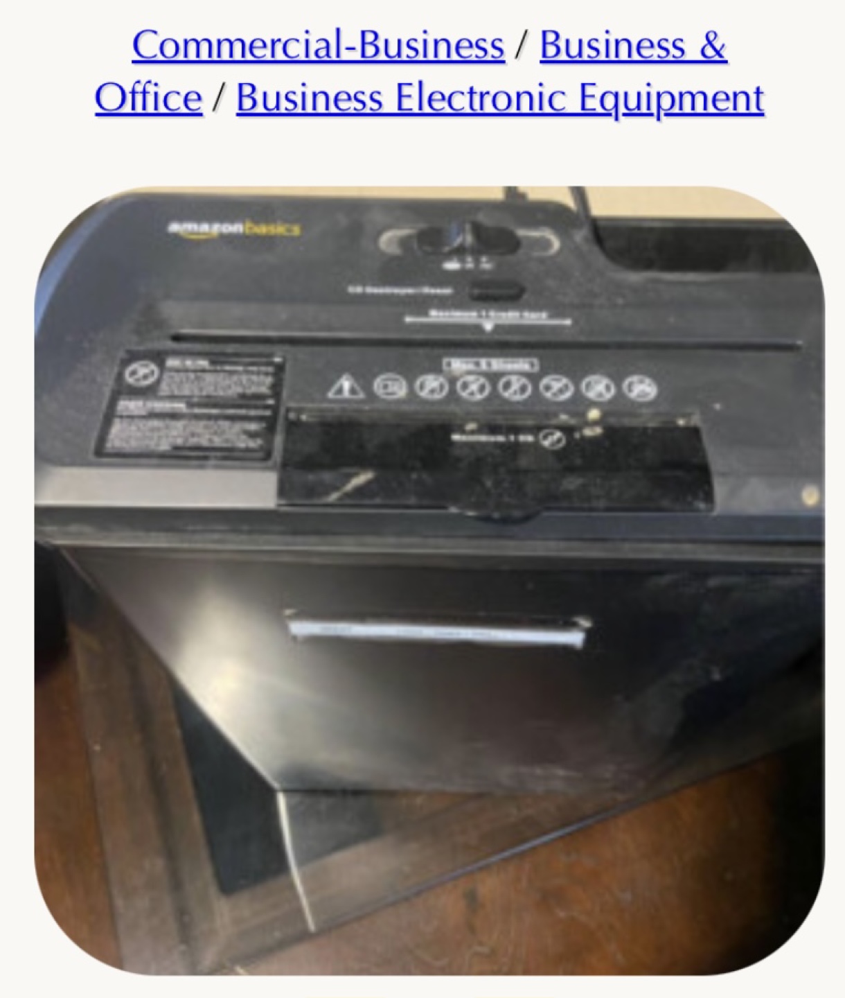 Amazon Basics Shredder - Office Use