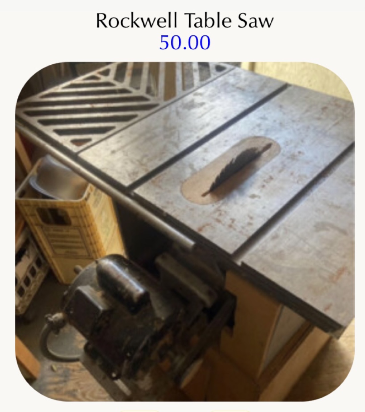 Vintage Rockwell Beaver Table Saw