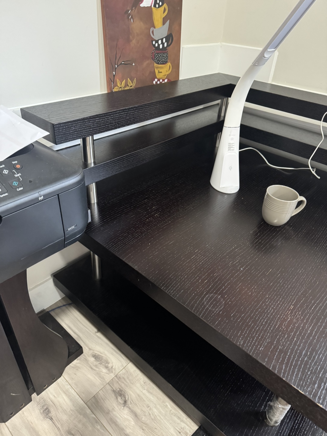 Dark Brown Corner Table with Shelves - photo 3