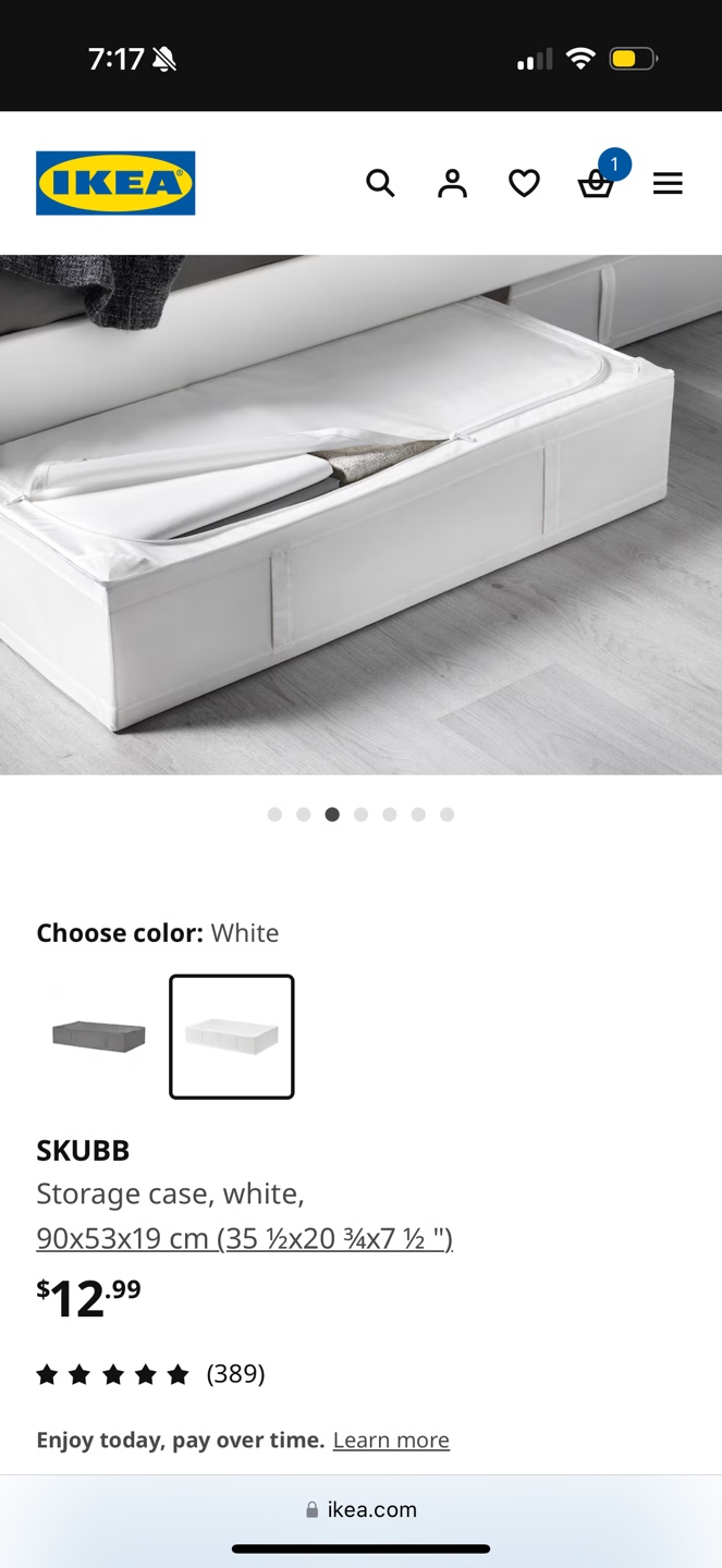 IKEA White Fabric Storage Box - photo 4