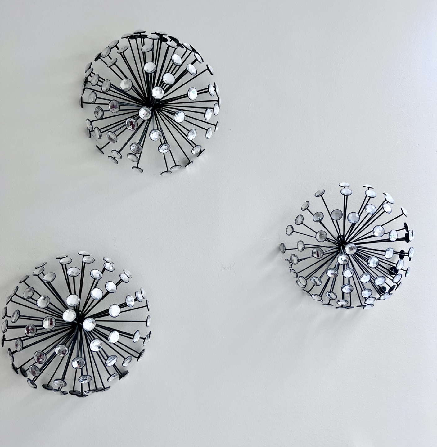 Set of 3 Metal starburst wall hanging decor/wall art