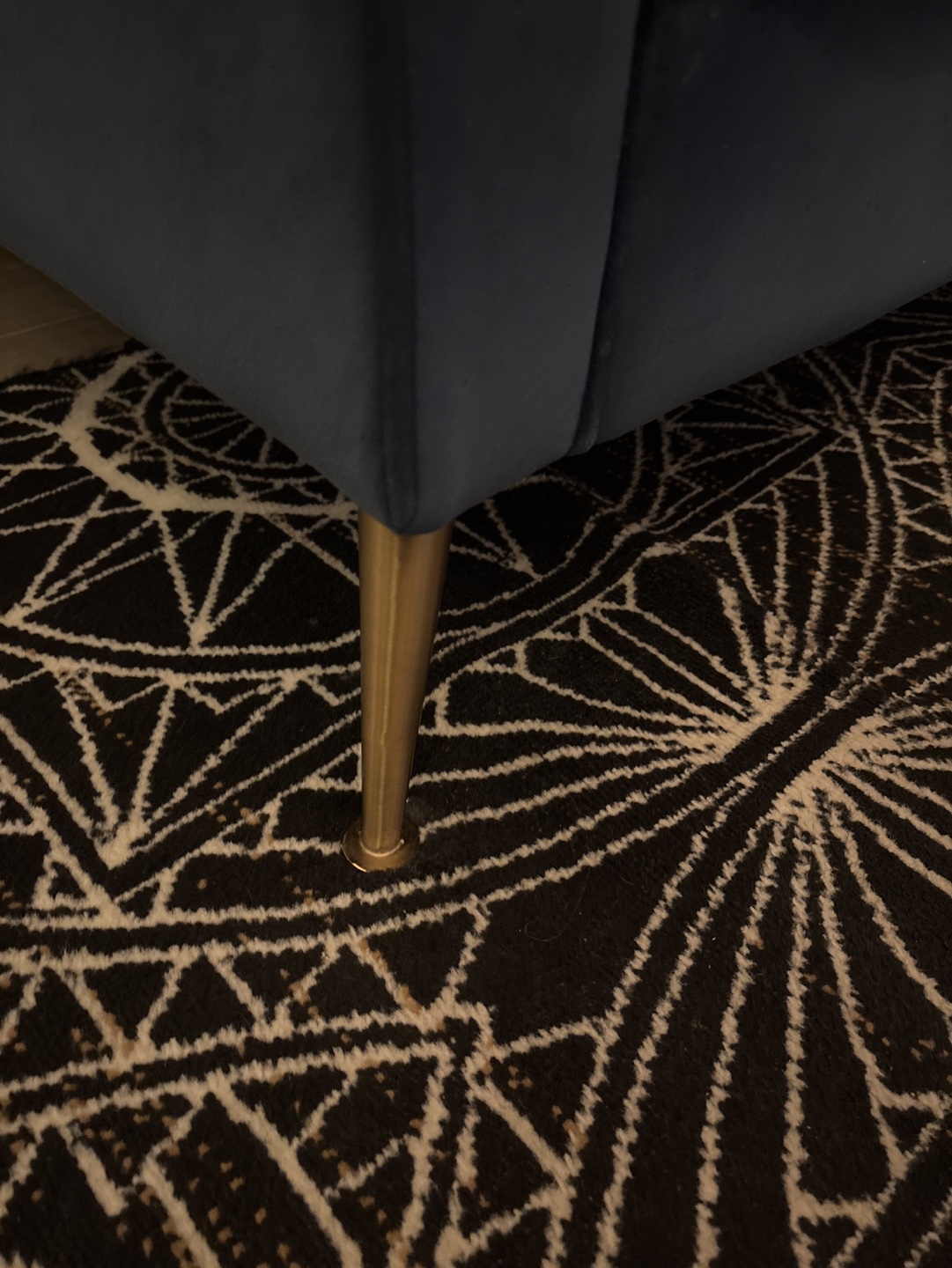 Mid-Century Modern Velvet Sofa - Blue - photo 4