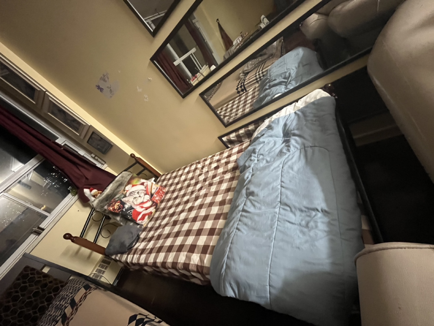 Double bed frame with mattress