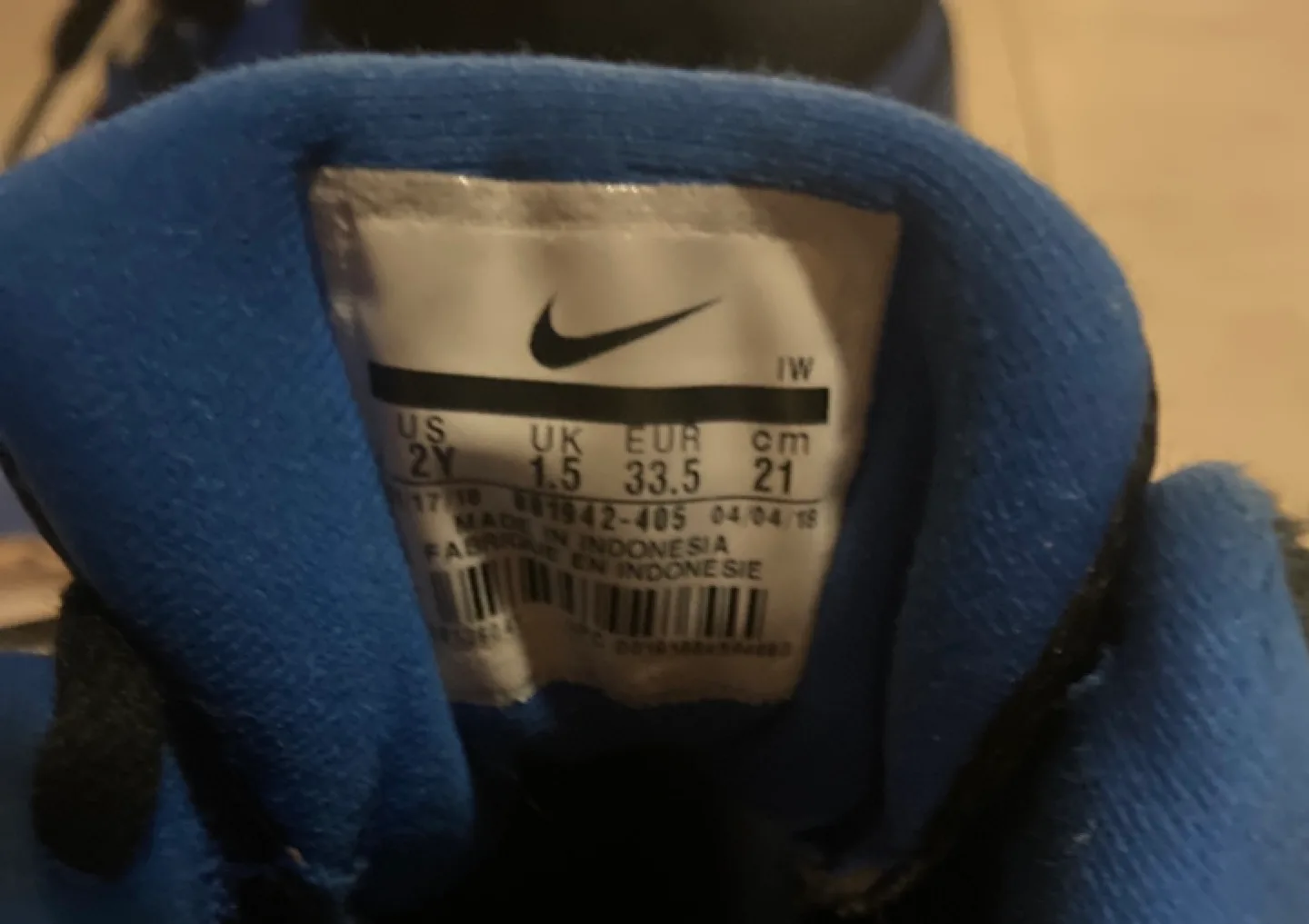 Nike Kids' Size 2Y Blue Basketball Shoes image indicator(2)