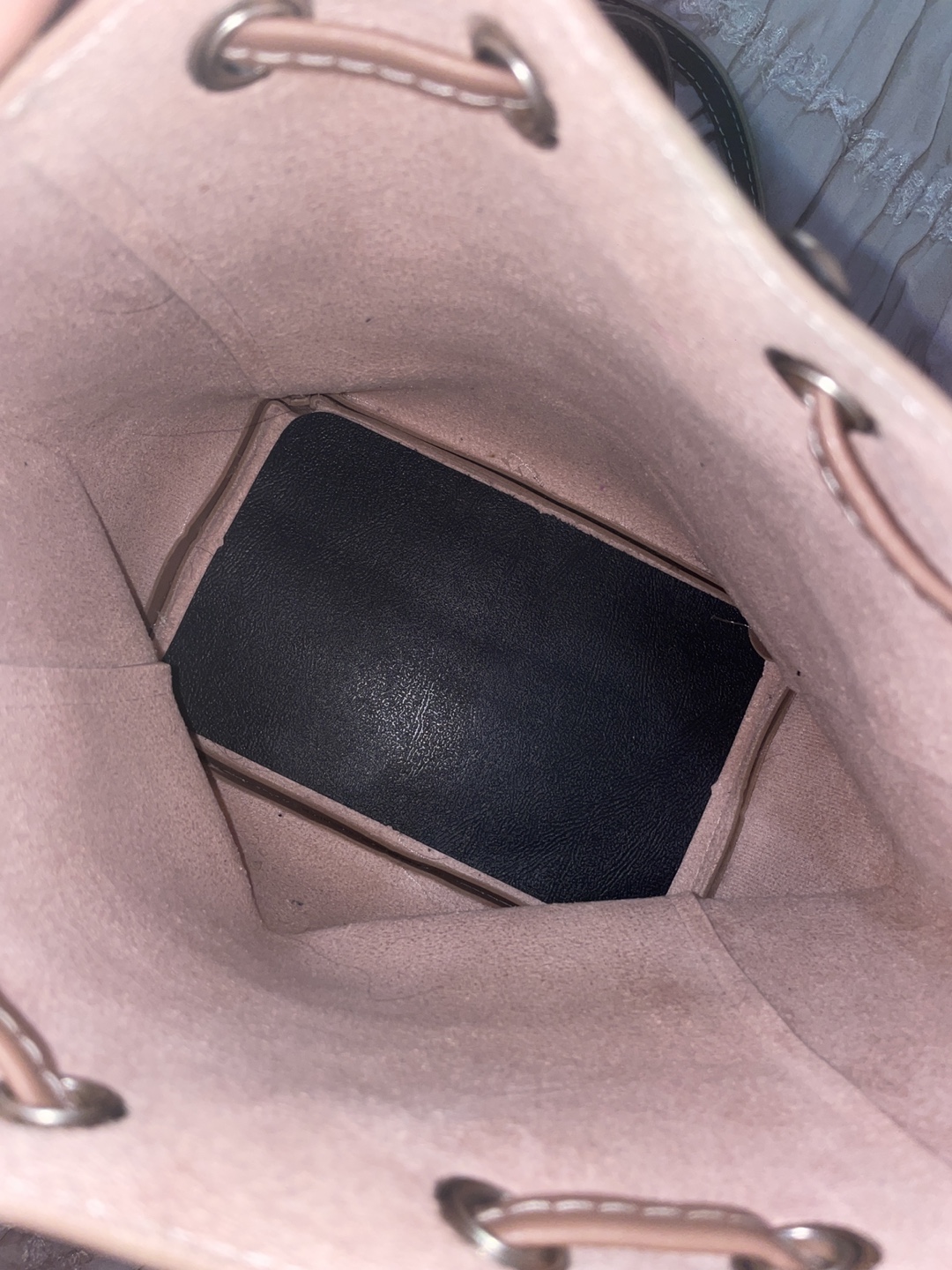 Dusty Rose Faux Leather Drawstring Bucket Bag - photo 2