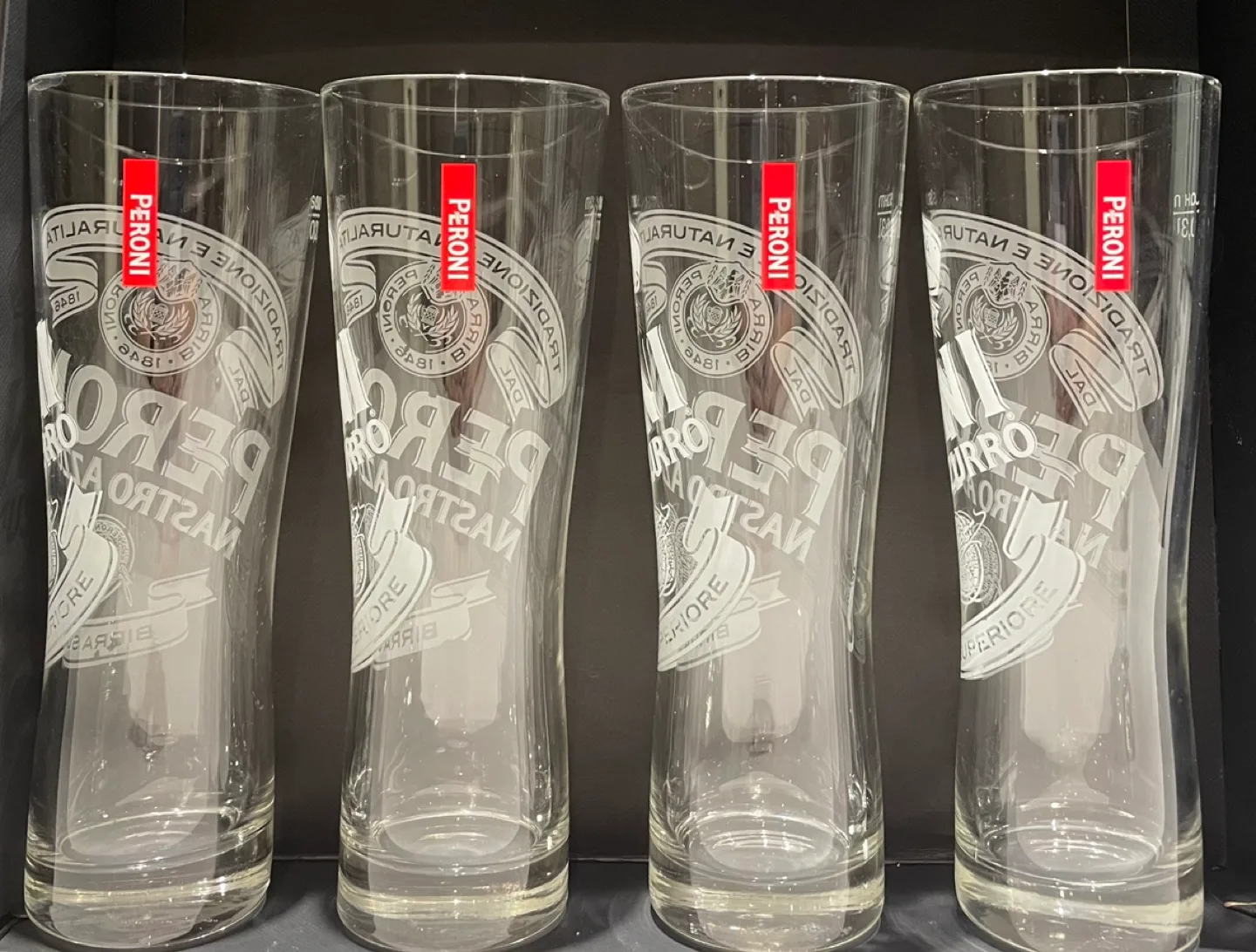 Set of 5 Peroni Nastro Azzurro Beer Glasses image indicator(2)