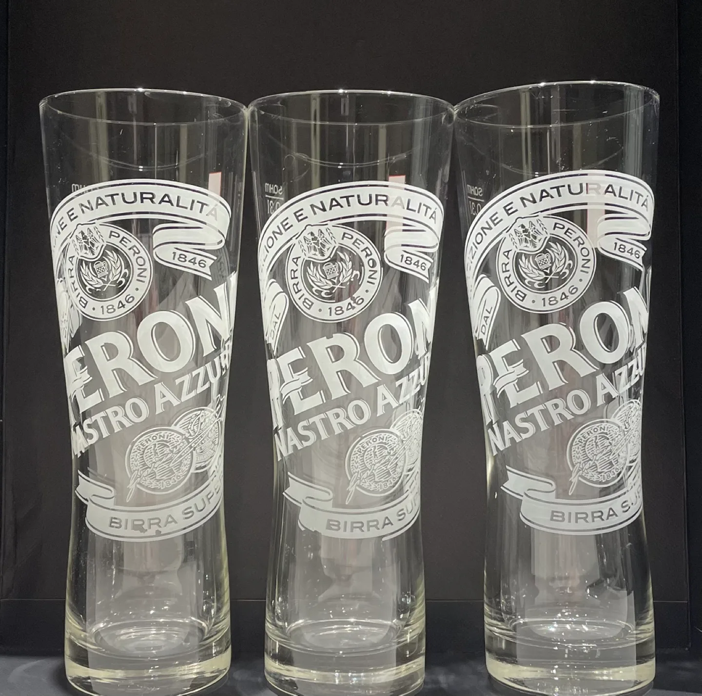 Set of 5 Peroni Nastro Azzurro Beer Glasses image indicator(5)