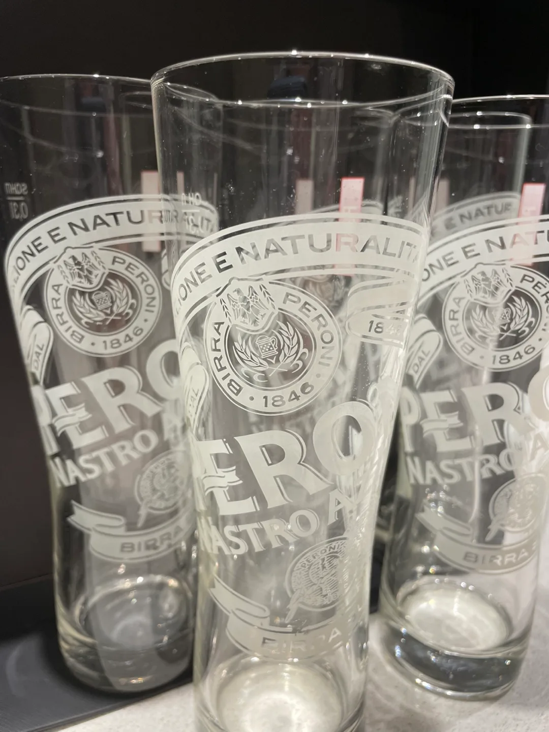 Set of 5 Peroni Nastro Azzurro Beer Glasses image indicator(4)